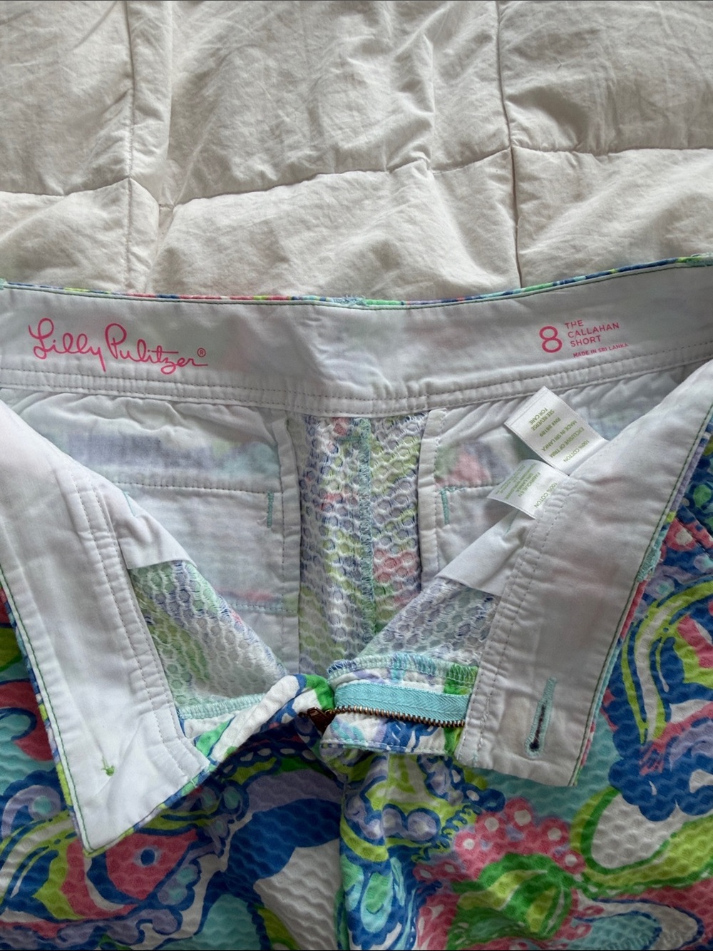 Lilly Pulitzer Multicolor Paisley Cotton Shorts - Blue Pink Green - Picture 4 of 4